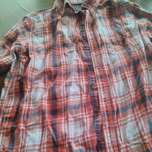 womens long sleave flannel shirt size medium pre owned